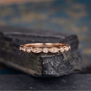 Two Louily rose gold wedding bands bundle